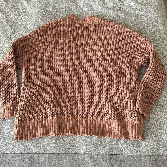 Sky & Sparrow Women’s Open Front Sweater Size Small Brown 2 Pockets - Picture 5 of 6